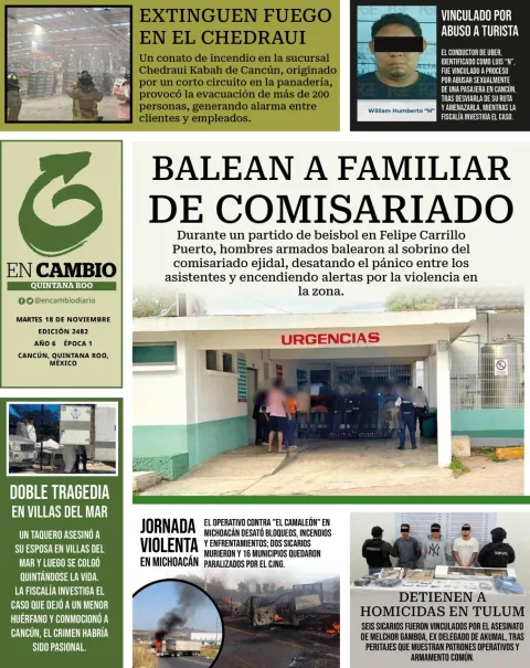 Portada de En Cambio - Quintana Roo (contraportada) del martes, 18 de noviembre de 2025