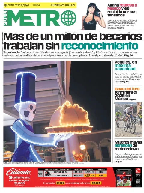 Portada de Publimetro Merida del jueves, 23 de octubre de 2025