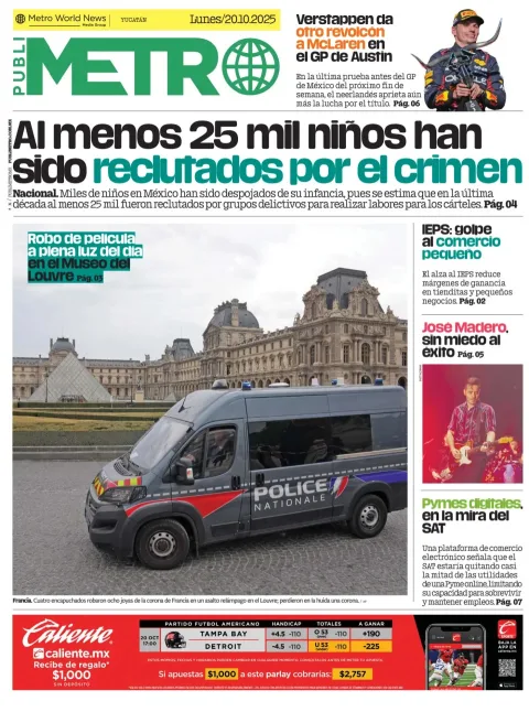 Portada de Publimetro Merida del lunes, 20 de octubre de 2025