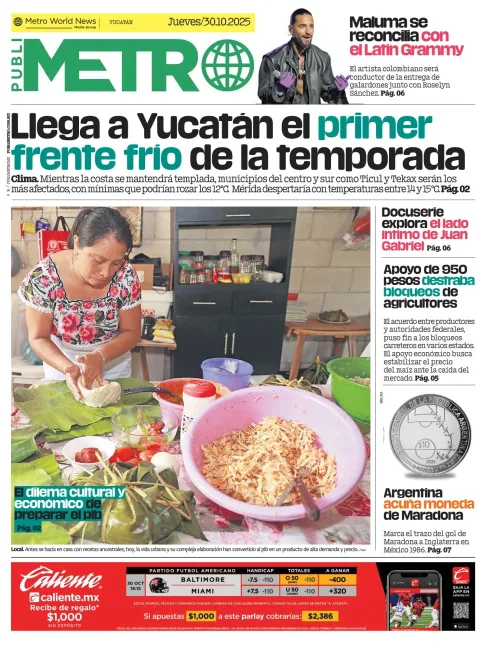 Portada de Publimetro Merida del jueves, 30 de octubre de 2025