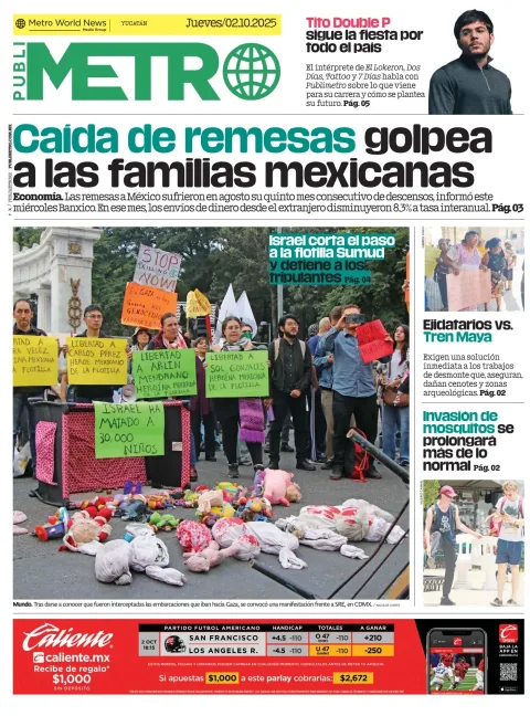 Portada de Publimetro Merida del jueves, 2 de octubre de 2025