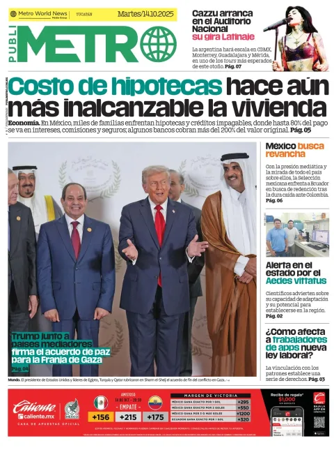 Portada de Publimetro Merida del martes, 14 de octubre de 2025