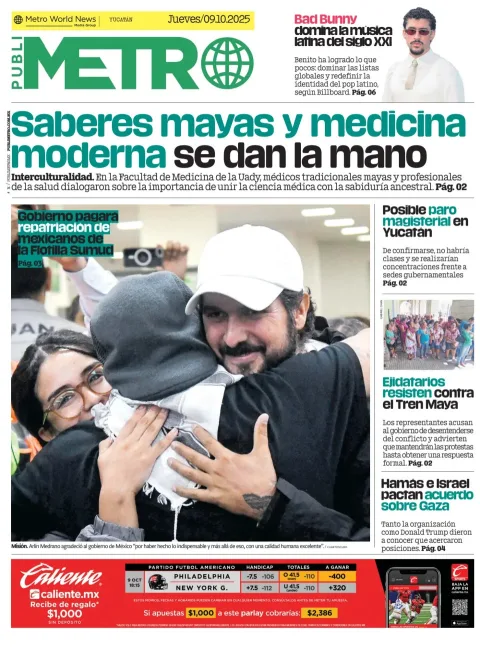 Portada de Publimetro Merida del jueves, 9 de octubre de 2025