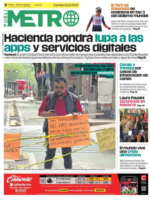 Portada de Publimetro Merida del jueves, 16 de octubre de 2025