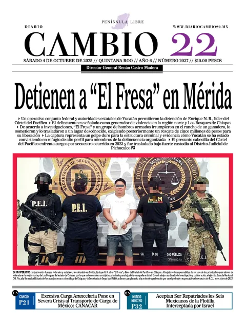 Portada de Diario Cambio 22 (contraportada)