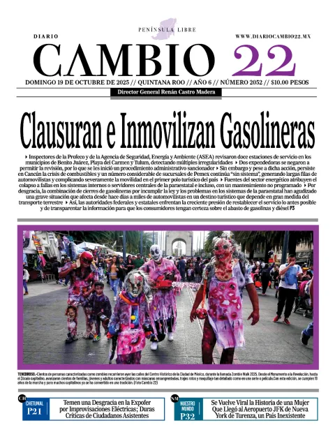Portada de Diario Cambio 22 (contraportada)