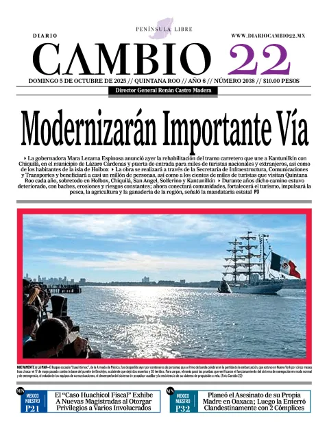 Portada de Diario Cambio 22 (contraportada)