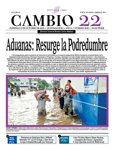 Portada de Diario Cambio 22 (contraportada)