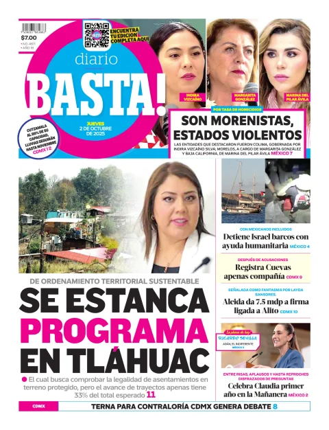 Portada de Basta! (portada) del jueves, 2 de octubre de 2025