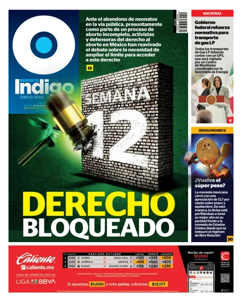 Portada de Reporte Indigo Nacional del viernes, 3 de octubre de 2025