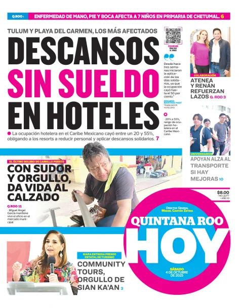 Portada de Quintana Roo Hoy (portada)
