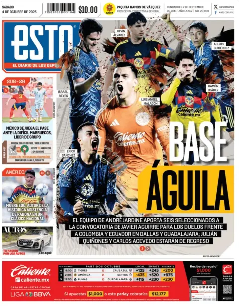 Portada de Esto del sábado, 4 de octubre de 2025