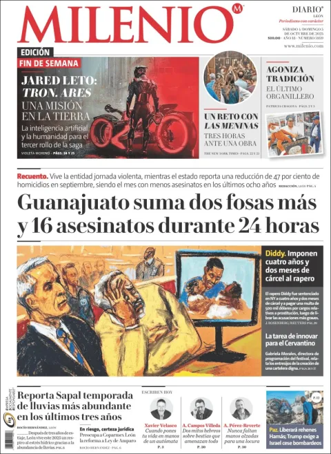 Portada de Milenio Leon del sábado, 4 de octubre de 2025