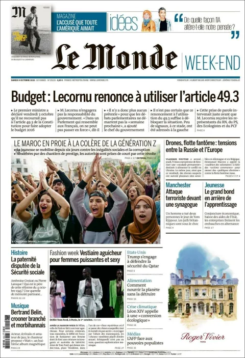 Portada de Le Monde