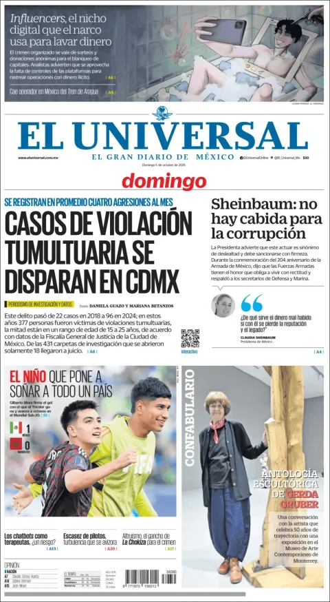 Portada de El Universal