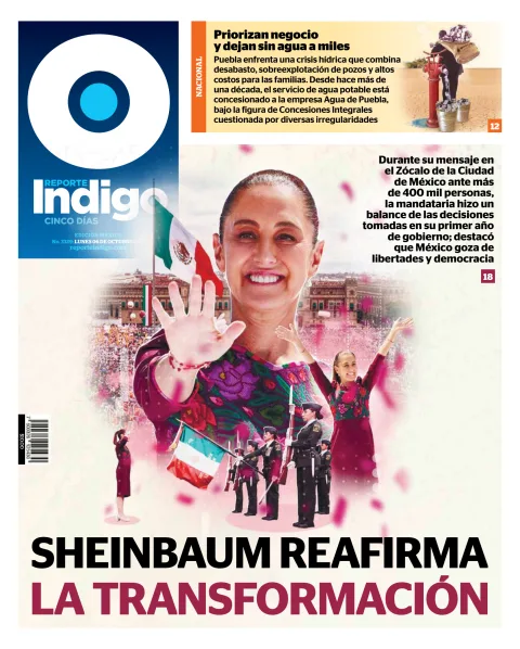 Portada de Reporte Indigo Nacional del lunes, 6 de octubre de 2025