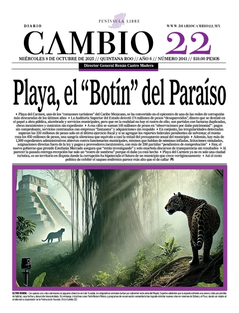 Portada de Diario Cambio 22 (portada) del miércoles, 8 de octubre de 2025