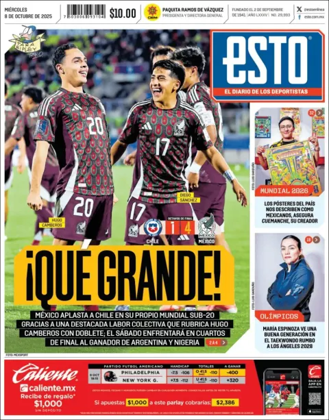 Portada de Esto del miércoles, 8 de octubre de 2025
