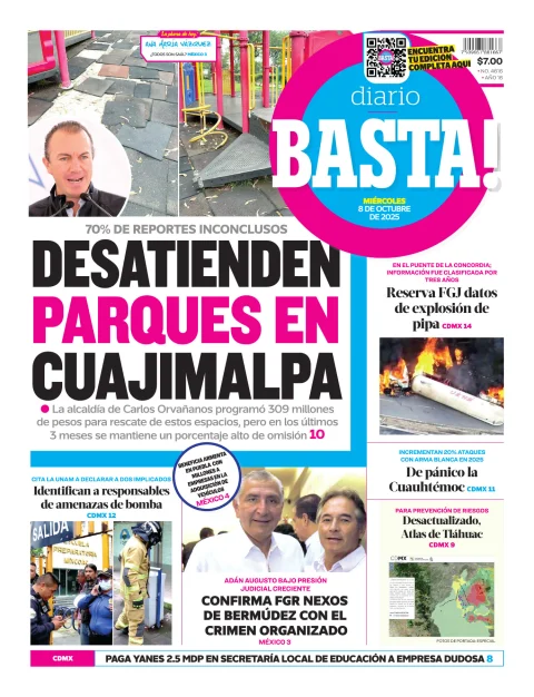 Portada de Basta! (portada) del miércoles, 8 de octubre de 2025