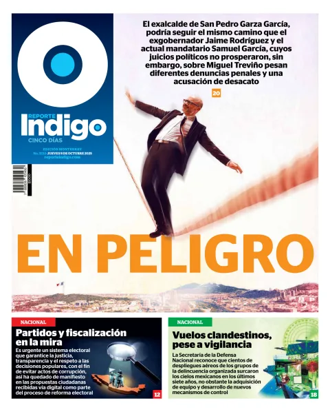 Portada de Reporte Indigo Monterrey del jueves, 9 de octubre de 2025