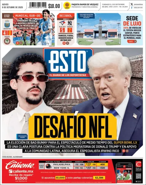 Portada de Esto del jueves, 9 de octubre de 2025