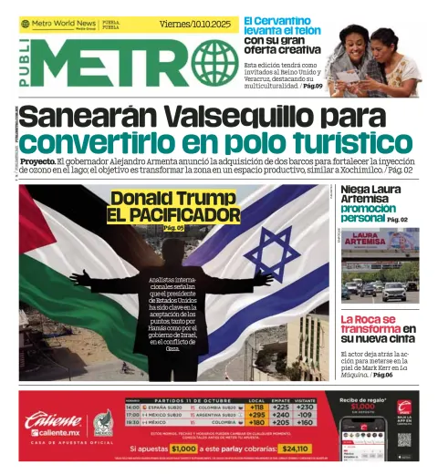 Portada de Publimetro Puebla del viernes, 10 de octubre de 2025