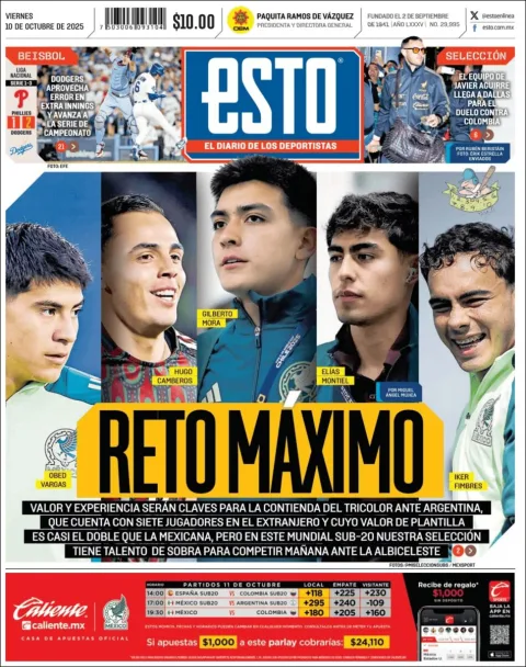 Portada de Esto del viernes, 10 de octubre de 2025