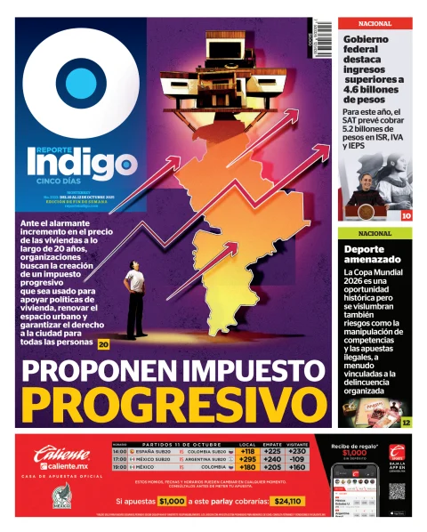 Portada de Reporte Indigo Monterrey del viernes, 10 de octubre de 2025