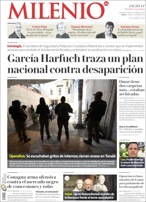 Portada de Milenio Jalisco del viernes, 10 de octubre de 2025