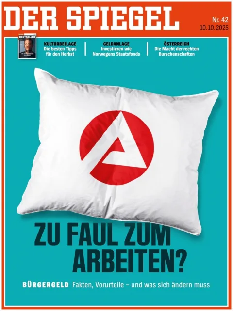 Portada de Der Spiegel del viernes, 10 de octubre de 2025