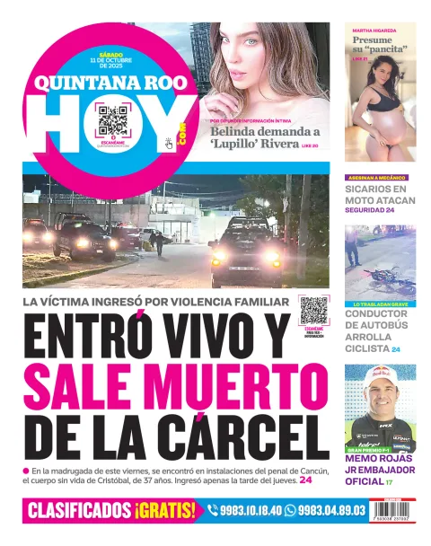 Portada de Quintana Roo Hoy (contraportada)