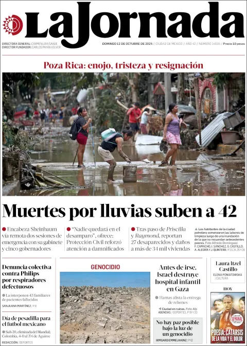 Portada de La Jornada del domingo, 12 de octubre de 2025