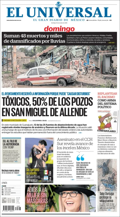 Portada de El Universal