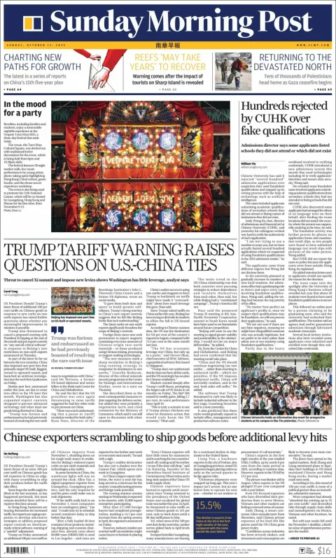 Portada de South China Morning Post