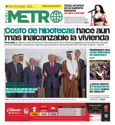 Portada de Publimetro Nacional del martes, 14 de octubre de 2025