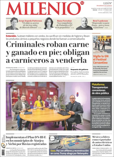 Portada de Milenio Leon del martes, 14 de octubre de 2025