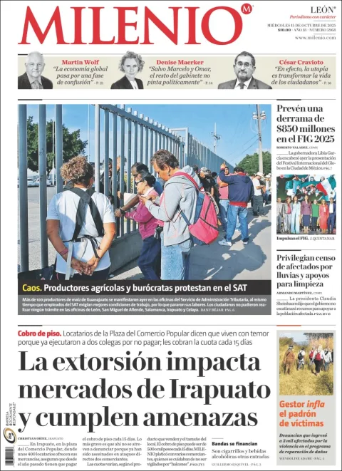 Portada de Milenio Leon del miércoles, 15 de octubre de 2025