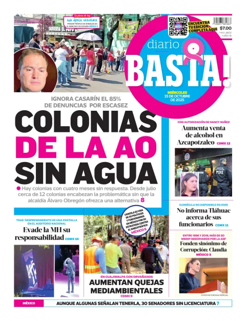 Portada de Basta! (portada) del miércoles, 15 de octubre de 2025