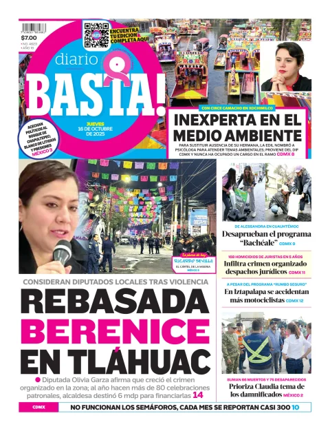 Portada de Basta! (portada) del jueves, 16 de octubre de 2025