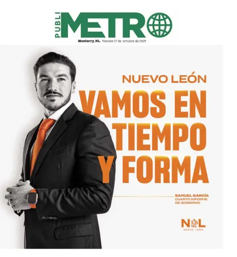 Portada de Publimetro Monterrey del viernes, 17 de octubre de 2025