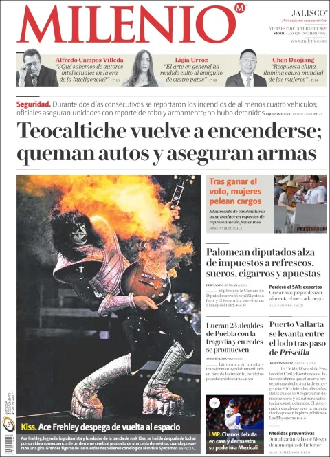 Portada de Milenio Jalisco del viernes, 17 de octubre de 2025
