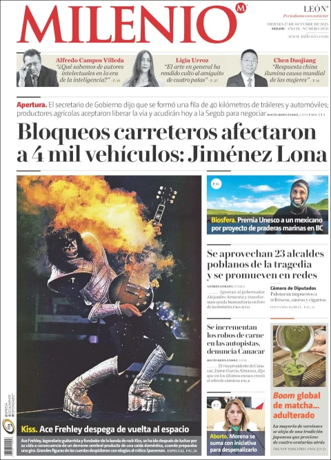 Portada de Milenio Leon del viernes, 17 de octubre de 2025