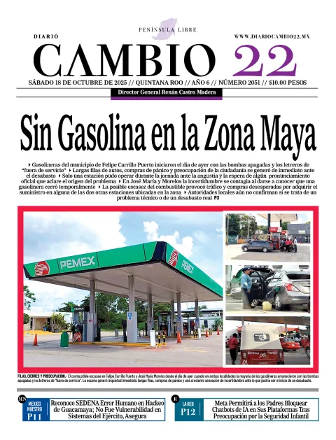 Portada de Diario Cambio 22 (portada)