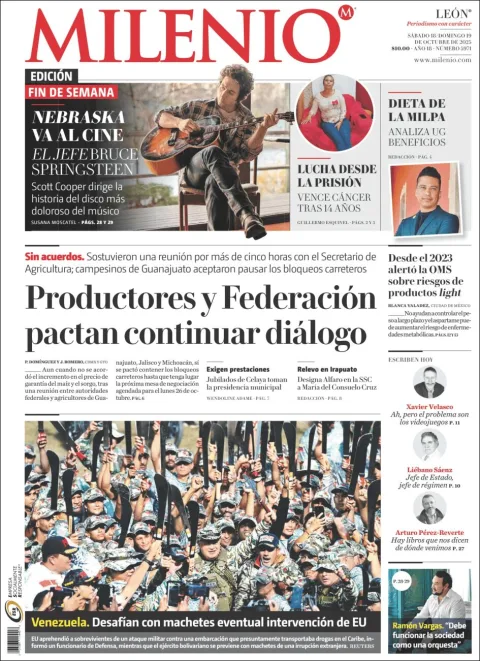 Portada de Milenio Leon del sábado, 18 de octubre de 2025