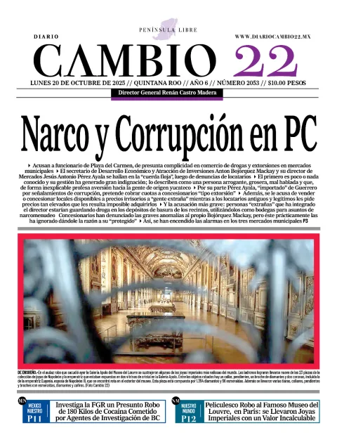 Portada de Diario Cambio 22 (portada) del lunes, 20 de octubre de 2025