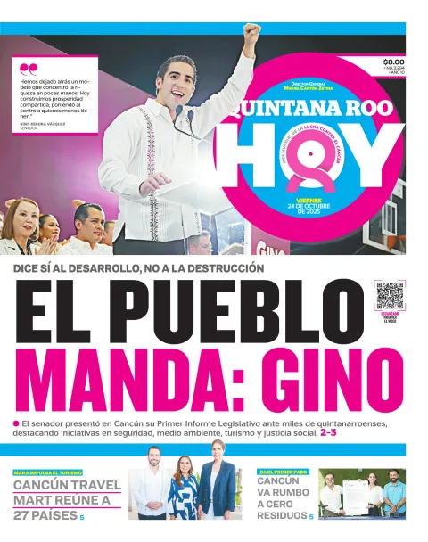 Portada de Quintana Roo Hoy (portada)