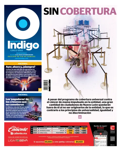 Portada de Reporte Indigo Monterrey del viernes, 24 de octubre de 2025
