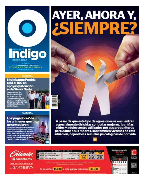 Portada de Reporte Indigo Nacional del viernes, 24 de octubre de 2025