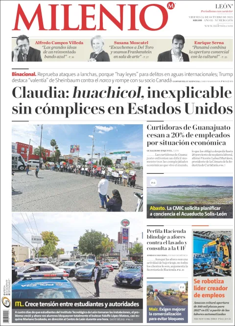 Portada de Milenio Leon del viernes, 24 de octubre de 2025