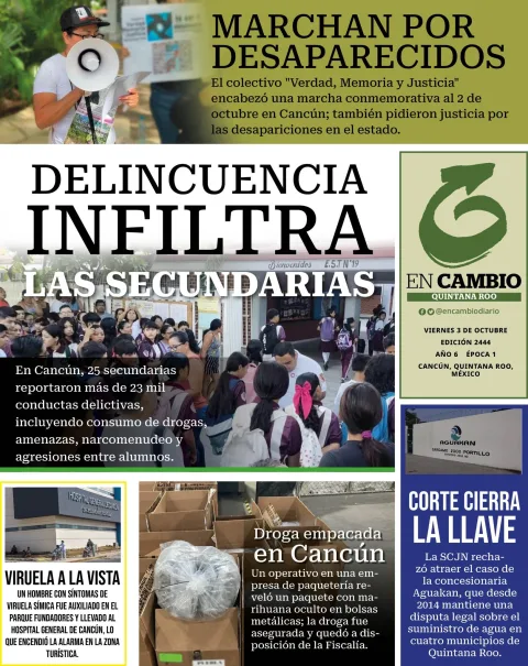 Portada de En Cambio - Quintana Roo (contraportada) del viernes, 3 de octubre de 2025